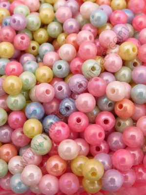 Bilă colorată AB 6mm curcubeu solid 40g ~340 buc 312034