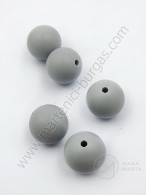 Bilă de mărgele din silicon 15mm gaură 2mm 1 paquet 5 buc 317073