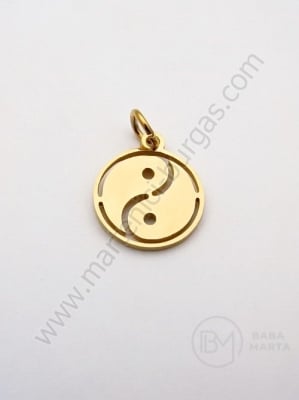 Pandantiv Yin și Yang din OȚEL (304) 14x12x1mm culoare aurie 1 pachet 1 bucată 305757