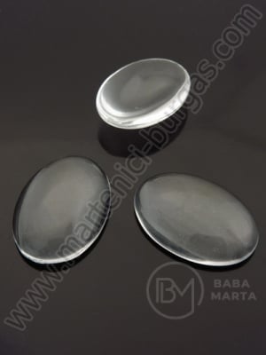 Caboșon oval din sticlă 30x20x6mm transparent, 1 pachet, 5 buc. 191005