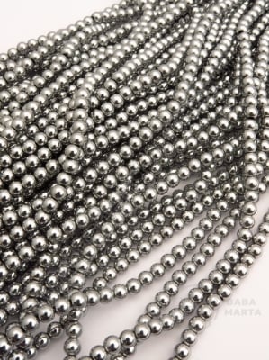Mărgele de hematit 4mm argint nemagnetic clasa A ~100 buc 1 buc 351793