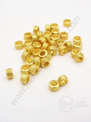 Mărgele metallice 5x3mm aurii, gaură 3mm, 1 pachet, 30 buc. 306539