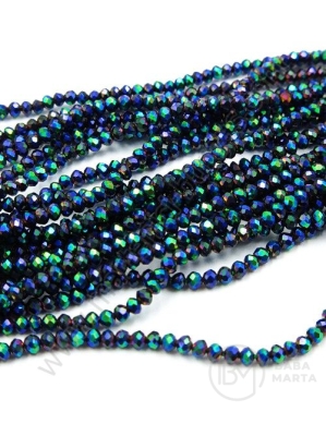 Collier cu cristale ~2x~1.5mm gaură 0.6mm ~240 buc ~37cm 1 şir 342619