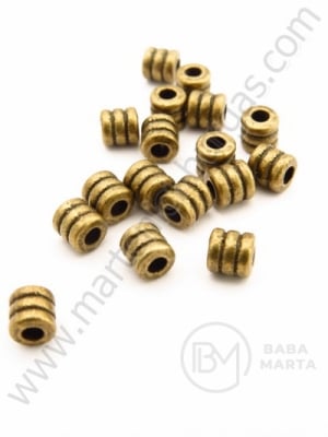 Mărgele metallice 4x4mm culoare bronz antic 50 buc 308349