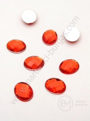 Pietricele acrilice 10x8x4mm red pentru lipit 1 pachet 50 buc 151588