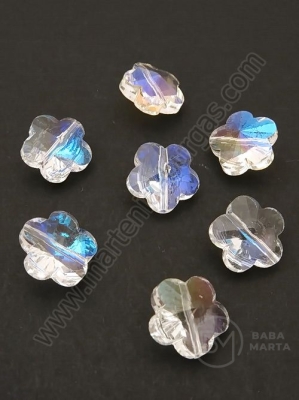 Flori de cristal 14x7.5mm imitație efect Swarovski AB transparent 1 pachet 5 bucăți 335400