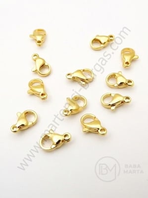 Închizatore 9x5x3mm OȚEL placat cu aur 1 paquet 2 pieces 307948