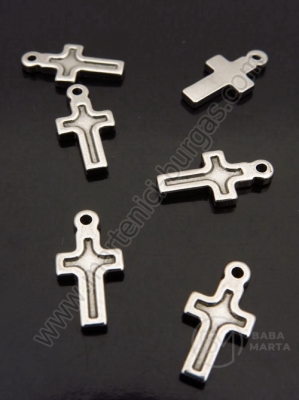 Pandantiv cruce oțel DIN 15.5x8x2mm 1 pachet 2 buc 307205