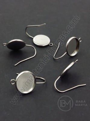 Vârf cercei baza OȚEL pentru încrustare 12mm 1 pachet 2 buc 305835