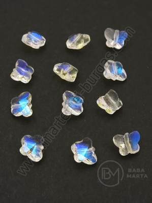 Fluture de cristal 8x7x4.5mm imitație efect Swarovski AB transparent 1 pachet 10 bucăți 335421