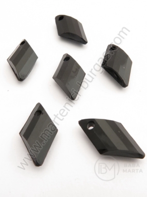 Figurină neagră 24x14mm gaură 2mm 40g ~49buc 311472