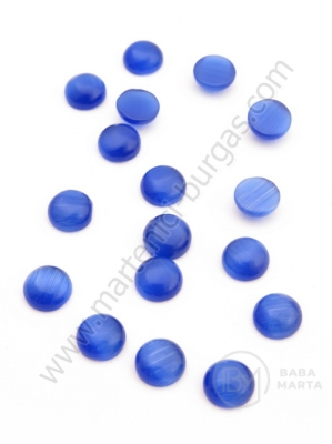 Sticla Caboșon 6x3mm ochi de pisică albastru 20 buc 191025
