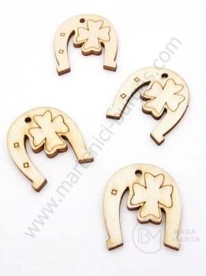 Potcoavă din lemn 30x26mm hole 2mm 1 pack 10 pcs 182309