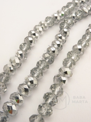 Transparent cu argint 6x4mm. ~95 buc. ~43 cm. 342031