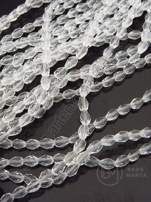 Șir de cristale 5x3.5mm picatura transparentă ~99 pcs 48cm 1 buc 342480