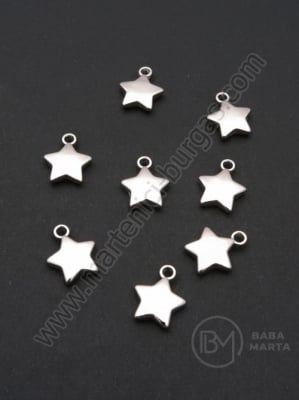 Pandantiv SSV stea 16x13mm culoare argintie 1 pachet 70 buc 318452