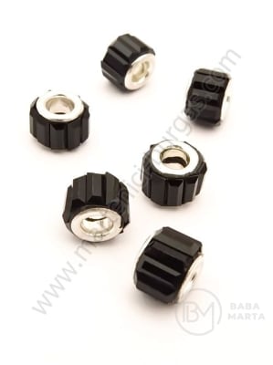Mărgele cu cristal negru 11x8.5mm, gaură albă 5mm, 1 pachet, 2 buc. 302084