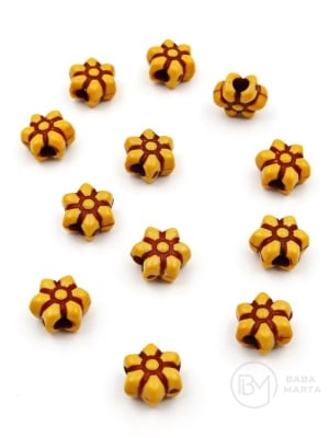 Mărgele 12x10x6mm imitație lemnă 3mm 1 pachet 40g ~107 buc 312825