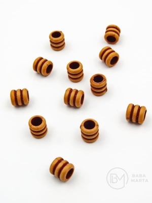 Mărgele 7x7mm imitație lemn gaură 4.5mm 40g ~250buc 311821