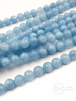 Mărgele de acvamarin 8mm ~48 bucăți 1 buc 352867