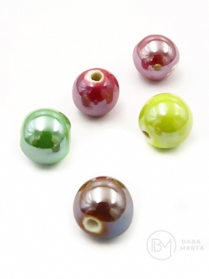 Bilă de porțelan ~12mm perle mixte 5 buc 8099