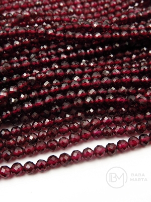 Granat ~ bilă fațetă de 3 mm ~ 125 bucăți 352530