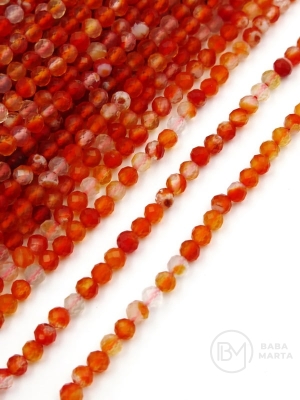 Mărgele de carneol ~3mm fațetate ~125 bucăți 352633