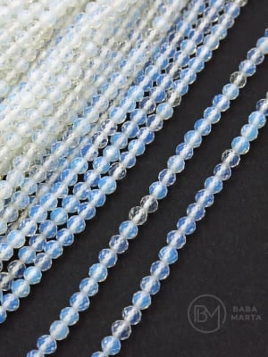 Piatră Lunii ~ bilă fațetă de 3 mm ~ 120 pieces 352664