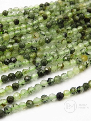 Prehnit ~ bilă fațetă de 3 mm ~ 130 pieces 1 buc 352344