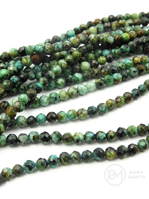 Mărgele africane turcoaz ~3mm fațetate ~140 pieces 1 buc 352579