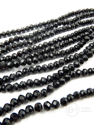 Şir de cristale 4x3mm negru ~110 buc 39cm 1 buc 342059