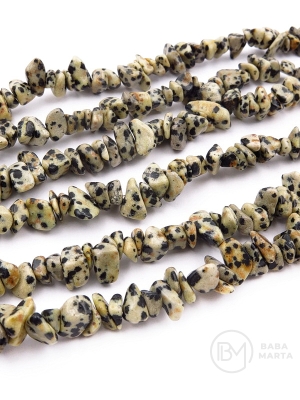 Piatră naturală Jaspis Dalmațian 5-9mm 80cm 1 buc 355169