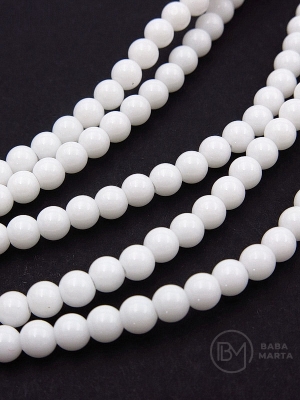 Bilă albă de agate 4mm ~100 buc 351566