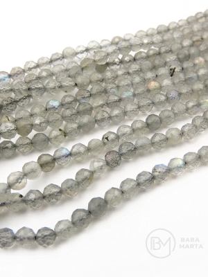 Labradorit ~3.5mm mărgele fațetate naturale 39cm ~110 bucăți 1 șir 352227