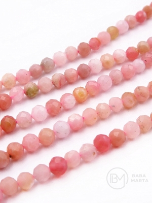 Opal roz natural ~ bilă fațetată de 4 mm ~ 90 bucăți 39 cm 1 șir 351410