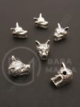 Mărgele metallice lup 10x8x12mm argintiu 1 pachet 3 buc 306482