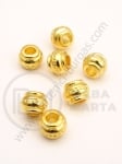 Mărgele metallice 9x7mm aurii, gaură 3.5mm, 10 buc. 308441