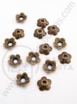 Mărgele florale metallice 6.5 mm color cuprului 50 buc 308233