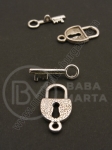 Încuietoare metalică 21x11mm-19x6mm argint 2 bucăți 10k 301485