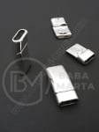 Închizatore magnetică 12x7x25mm argintie, orifice 10x5mm, 1 buc. 302023