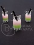 Pendant sticla borcan 18x10mm cu smoothie de fructe 1 pachet 2 bucati 335595