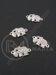 Element de conectare elefant cu crystale 20x11mm 1 pachet 5 buc 304052