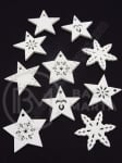 Figurine de Crăciun mix 26,5~30x30~31x2,5mm lemn alb 1 pachet 10 buc 182227
