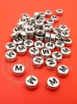 Mărgele 7x4mm lettera M metalică gaură 1mm 1 pachet 100 buc 318612