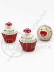 Pendant din rășină cupcake-muffin ~30x~24mm gaură 2mm 1 pachet 2 buc 335866