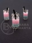 Pandantiv borcan de sticla 18x10mm cu smoothie de fructe 1 pachet 2 bucati 335594