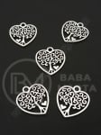Pandantiv metalic cu inimă 18x17mm, culoare argintie, 1 pachet, 10 buc. 306491