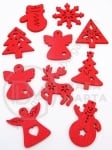 Figurină de Crăciun mix 32~37,5x27~30,5x2,5mm lemn roșu 1 pachet 10 buc 182232