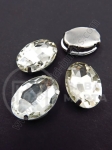 Farfurie de sticlă (cristal) 25x18mm transparentă în cutie metalică 1 pachet 2 buc 151767
