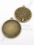 Bază metalică pentru pendantiv 32x28mm bronz antique 1 buc 308253